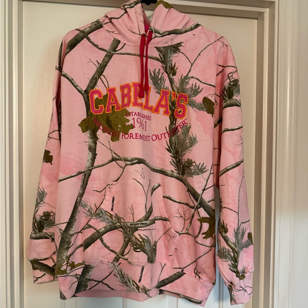 Cabela's Pink and Orange Camo Hoodie